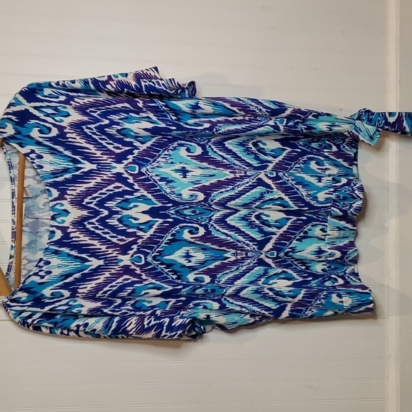 Chicos Rayon/Spandex Hip Tie Wide Neck top sz  4/ 2X - Picture 1 of 6